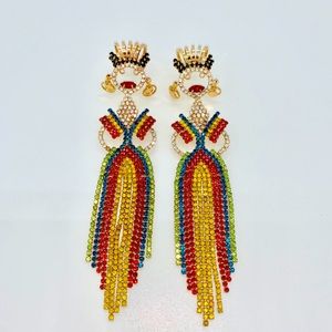 Lady Multicolored Diamond Rhinestone Earrings